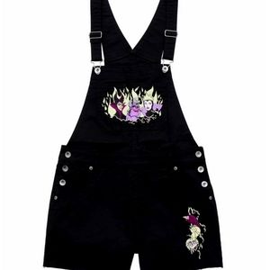 Disney Villains Embossed Overall Shorts, Size 4 (Plus)